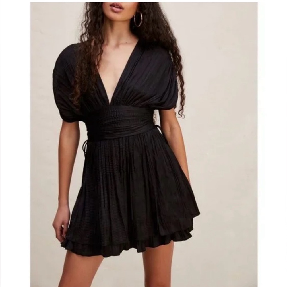 Free People Small Bonnie Mini Dress - Black